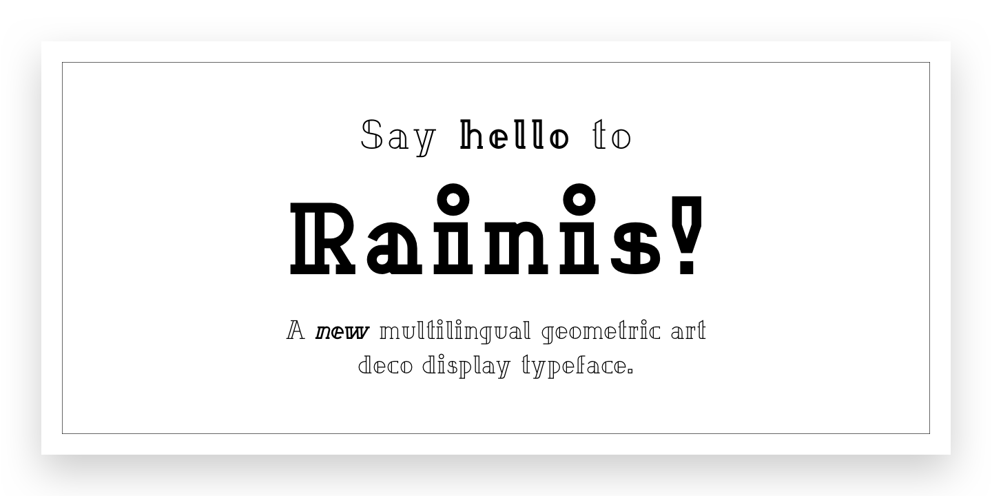 Пример шрифта Rainis